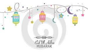 Islamic Festival of Sacrifice, Eid-Al-Adha celebration greeting card.