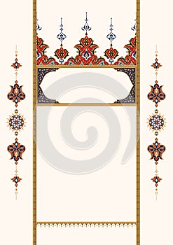 Islamic Floral Frame, Premium A4 vector illustration template Page cover