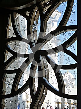 Islamic flower geometry on window