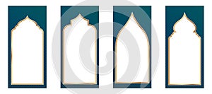 islamic frame decoration ornamental template