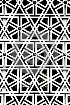 Islamic geometric wall pattern. National Mosque of Malaysia a.k.a Masjid Negara