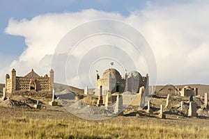 Islamic graveyard in rural Kyrgyzstan