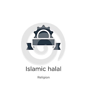 Islamic halal icon vector. Trendy flat islamic halal icon from religion collection isolated on white background. Vector