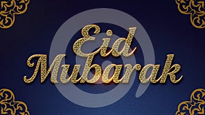 Islamic Holiday Design with Golden Crescent and Text photo