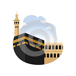 Islamic holy city mecca kaaba building concept