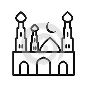 Islamic Icons Line Art Vector, Ramadan Kareem Elements, Eid Mubarak Design Elements, Muslim Prayer, Mosque