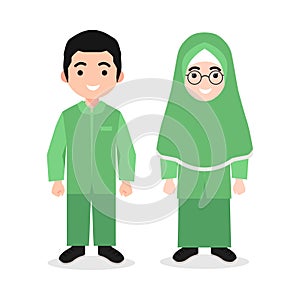 Islamic Kindergarten Student Character â School Uniform Vector