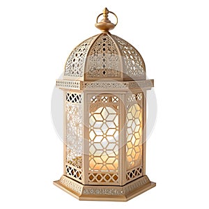 Islamic lantern icon 3D render isolated on white background