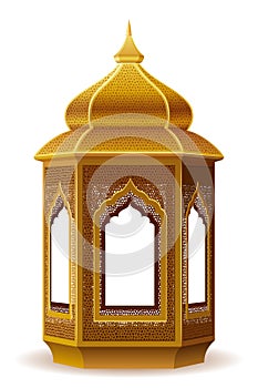 islamic lantern muslims attribute of religion vector illustration