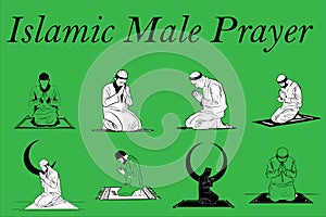 Islamic Male Prayer in drawing style