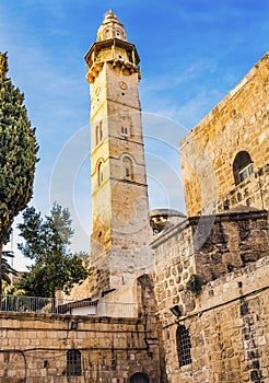 Islamic Minaret Mosque of Omar Jerusalem Israel