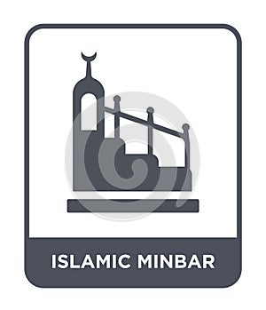 islamic minbar icon in trendy design style. islamic minbar icon isolated on white background. islamic minbar vector icon simple