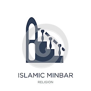Islamic Minbar icon. Trendy flat vector Islamic Minbar icon on w