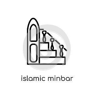 Islamic Minbar icon. Trendy modern flat linear vector Islamic Mi