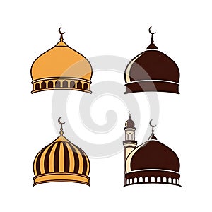 Islamic Mosque Dome Illustrations Set