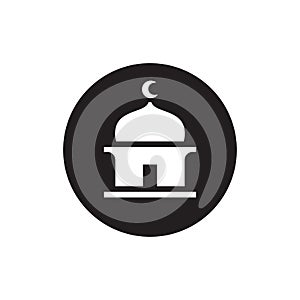 Islamic mosque logo icon, isolated on white background