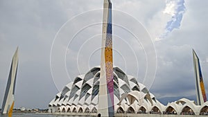 Islamic mosque with three pilars photo