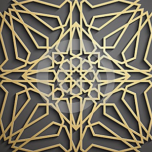 Islamic ornament vector , persian motiff . 3d ramadan islamic round pattern elements . Geometric circular ornamental