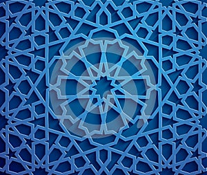 Islamic ornament vector , persian motiff . 3d ramadan islamic round pattern elements . Geometric circular ornamental