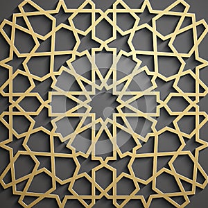 Islamic ornament vector , persian motiff . 3d ramadan islamic round pattern elements . Geometric circular ornamental