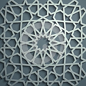 Islamic ornament vector , persian motiff . 3d ramadan islamic round pattern elements . Geometric circular ornamental