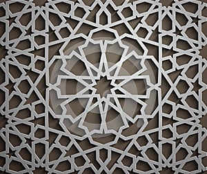 Islamic ornament vector , persian motiff . 3d ramadan islamic round pattern elements . Geometric circular ornamental