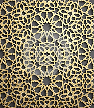 Islamic ornament vector , persian motiff . 3d ramadan islamic round pattern elements . Geometric circular ornamental