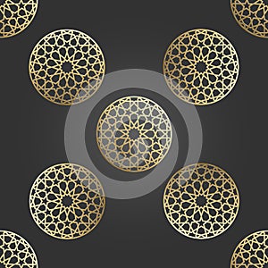 Islamic ornament vector, persian motiff. 3d ramadan islamic round pattern elements. Geometric circular ornamental arabic