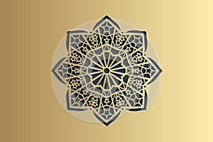 Islamic ornament vector, persian motiff. Ramadan islamic round pattern elements. Geometric circular ornamental arabic