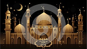 Islamic Ornamentation in Shiny Gold for Ramadan Kareem Celebration 2