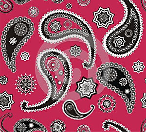 Islamic paisley red vector pattern texture