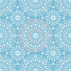 Islamic pattern. Arabic, indian, japanese motifs. Mandala seamless pattern. Ethnic bohemian background. Abstract flower. Vector