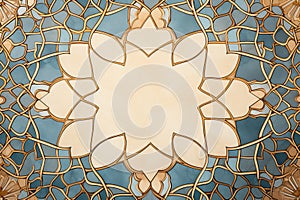 Islamic pattern border on textured backdrop