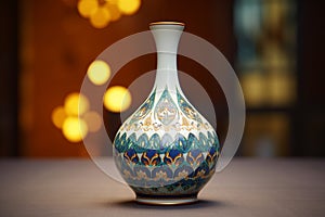 Islamic pattern on a ceramic vase marrying. Generative ai