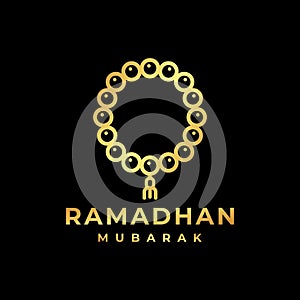 Islamic prayer beads logo