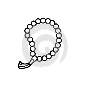 Islamic prayer beads. Simple monoline icon style for muslim ramadan and eid al fitr celebration