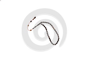 Islamic prayer beads or tasbih isolated on white background