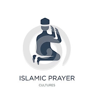 islamic prayer icon in trendy design style. islamic prayer icon isolated on white background. islamic prayer vector icon simple