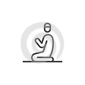 Islamic prayer line icon