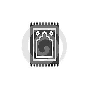 Islamic prayer rug vector icon