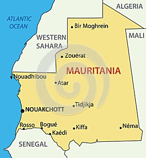 Islamic Republic of Mauritania - vector map