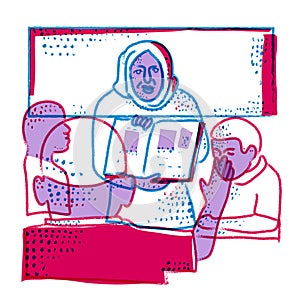 Islamic School Teacher Student Risograph