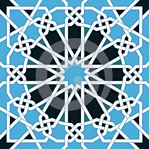 Islamic seamless pattern. Oriental geometric ornaments, traditional arabic art. Muslim mosaic. Mosque decoration element