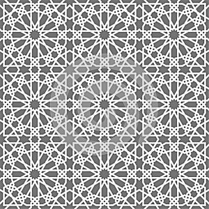 Islamic seamless vector pattern. White Geometric ornaments based on traditional arabic art. Oriental muslim mosaic