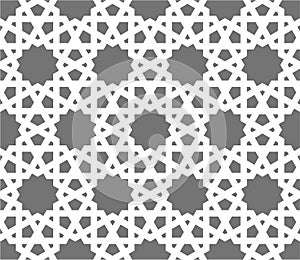 Islamic seamless vector pattern. White Geometric ornaments based on traditional arabic art. Oriental muslim mosaic