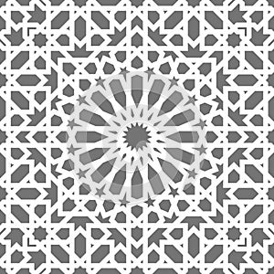 Islamic seamless vector pattern. White Geometric ornaments based on traditional arabic art. Oriental muslim mosaic