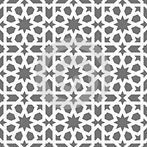 Islamic seamless vector pattern. White Geometric ornaments based on traditional arabic art. Oriental muslim mosaic