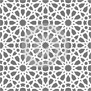 Islamic seamless vector pattern. White Geometric ornaments based on traditional arabic art. Oriental muslim mosaic photo