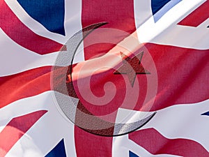 Islamic Symbol blended with Union Jack Flag