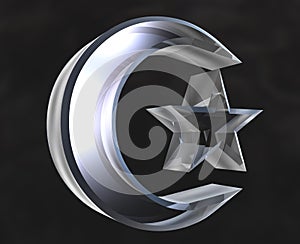 Islamic Symbol in glass - 3d